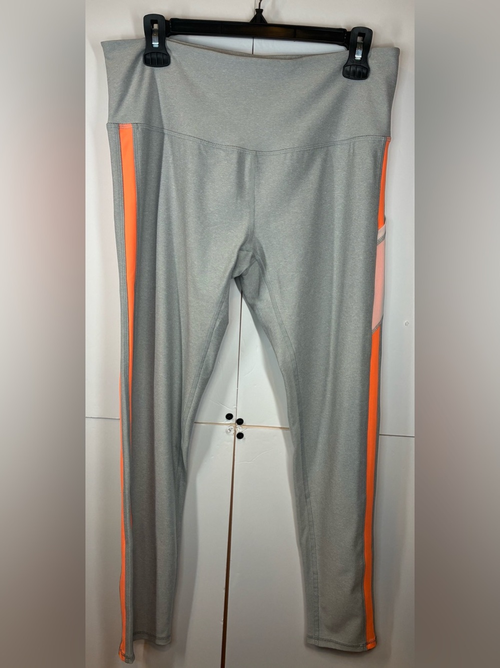 XbyGottex XL Gray Orange Moisture Wicking Active Leggings NWT